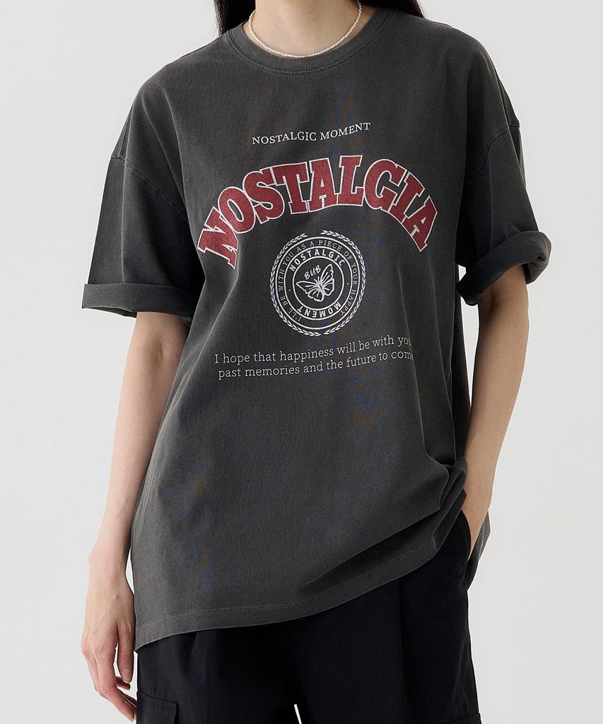 Beobeulpiseu Nostalgia Pigment T-Shirt_Charcoal Red