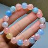 Natural Colorful Morganite Beryl Quartz Trendy Party Ball Beads Bracelet Stretch Unisex 7mm 8mm 9mm 10mm AAAAA