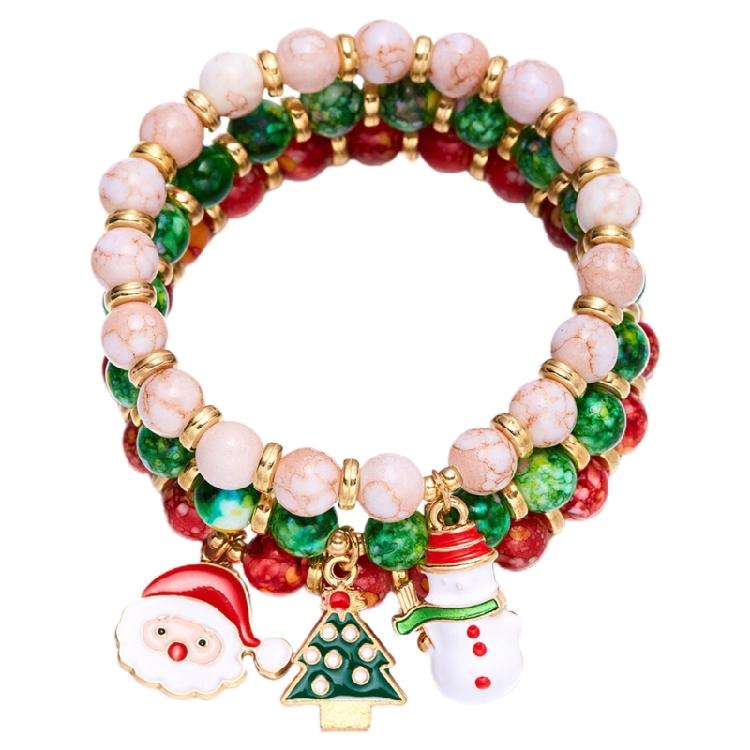 

1 Set Bohemian Style Bracelet Christmas Handchain Sets Elastic Bangle Accessory