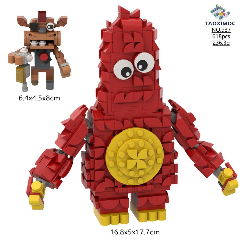 Nightmare Critters Playtime 4 Piano Dragon Does Around Building Block Figure Toy Kids Gift Horror Animal Model