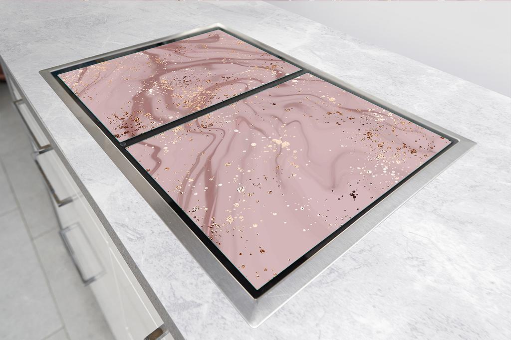 PIANO COTTURA in VETRO e TAGLIERE 100x52 MARMO