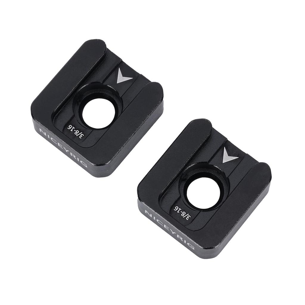 NICEYRIG Cold Shoe Mount of Detachable Locating Compatible with and Lightweight Camera Photography Accessory (Set 2), Pins, 1/4" 3/8" Cameras,