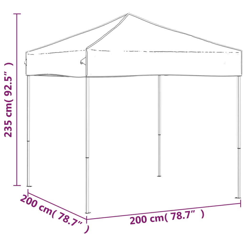 Vidaxl Składany Namiot Imprezowy, 2X2 M, Antracytowy