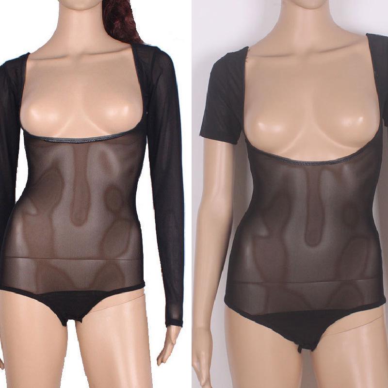 

Топ-сітка пуш-ап для індійських танців - Леотард для танцю живота Long Sleeve чорний