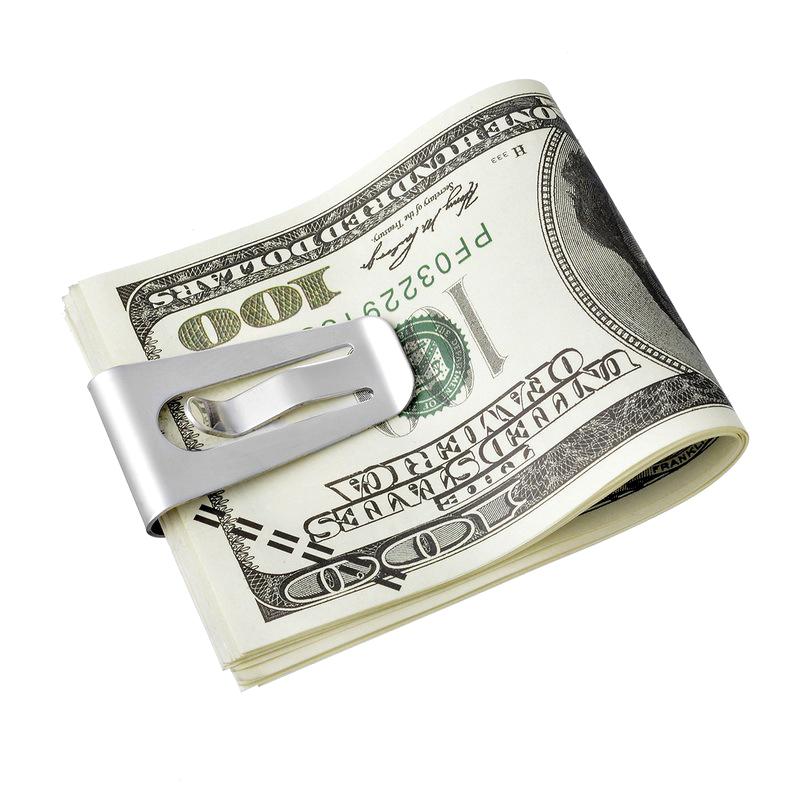 Spona na peníze Pánská Nerezová ocel Stříbrná Pouzdro na peníze Pánská mini peněženka Kovová spona na bankovky Tenká kapsa ID na kreditní kartu 2024