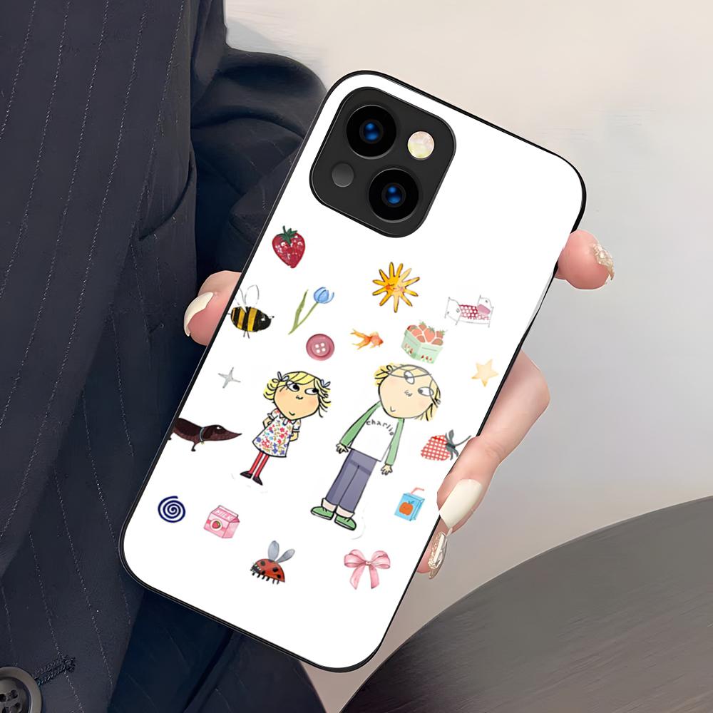 

Charlie And Lola Anime Phone Case For IPhone 17 Pro Max 15 Pro 16 14 Plus 12 13 Mini 11 Pro Shockproof Glass Cover iPhone12 ProMax