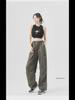Women's High-Waist Velvet-Lined Wide-Leg Climbing Pants - Autumn/Winter 2025 American Style