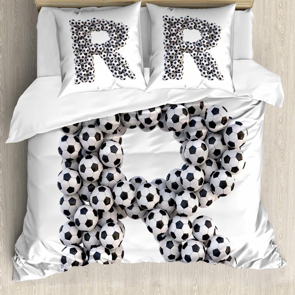 Zestaw pościeli piłkarskiej 3D Sportowa poszwa na kołdrę Poszewka na poduszkę 2 lub 3 sztuki AU140 * 210 Dekoracja pokoju chłopięcego