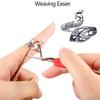 Adjustable Knitting Loop Crochet Loop Rings with Stiching Marker Open Finger Holder Rings for Faster Knitting Yarn Guide