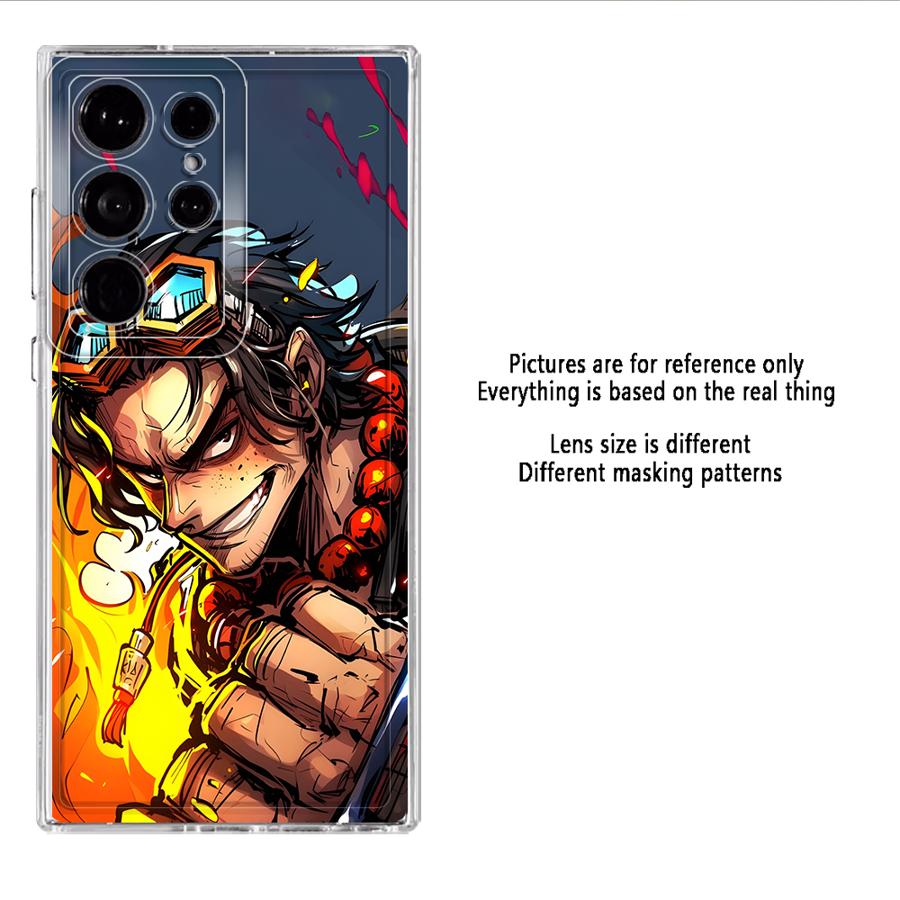Fodral för Samsung Galaxy S26 S21 Note 20 Ultra 10 S23 Ultra S20 Plus S25 Edge S22 FE S24 Telefonfodral One Piece Zoro Ace