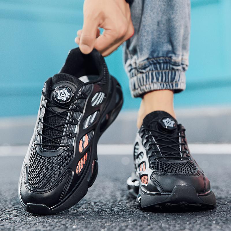 Spring and Summer New Men's Outdoor Shoes Swivel Buckle Breathable Lightweight Sports Shoes Wearresistant Large Sole Men's Shoes