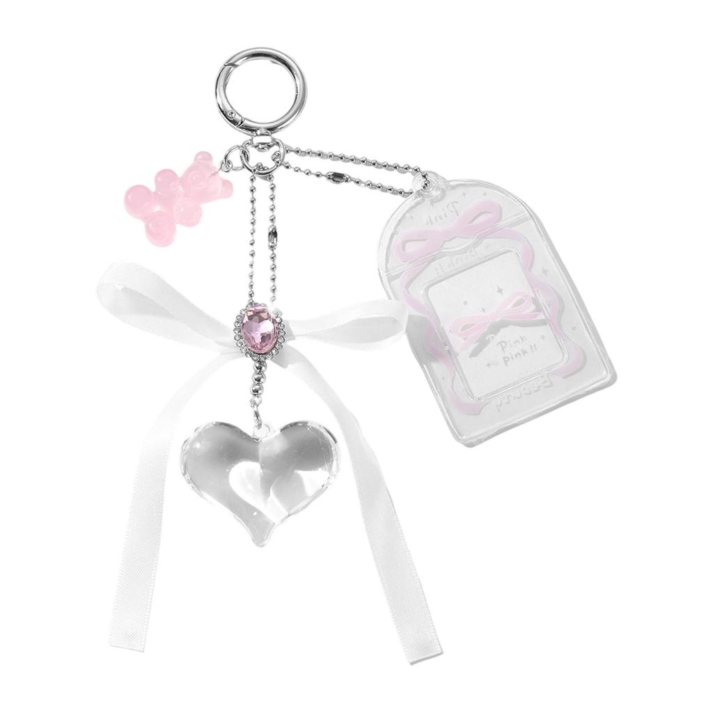 Lightweight Heart Keychain Beaded Keyring Ornament With DIY Bead Design For Students And Office Professionals