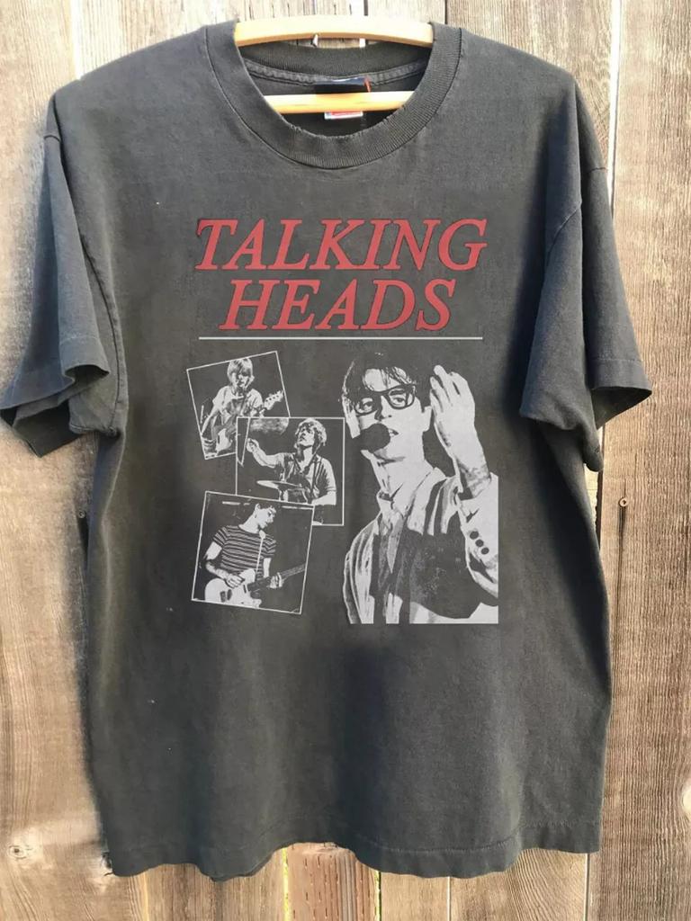 Talking Heads Stop Meaningful Vintage Style Album 90s Charcoal TShirt Unisexs Summer New Unisexs Womens Cotton Top