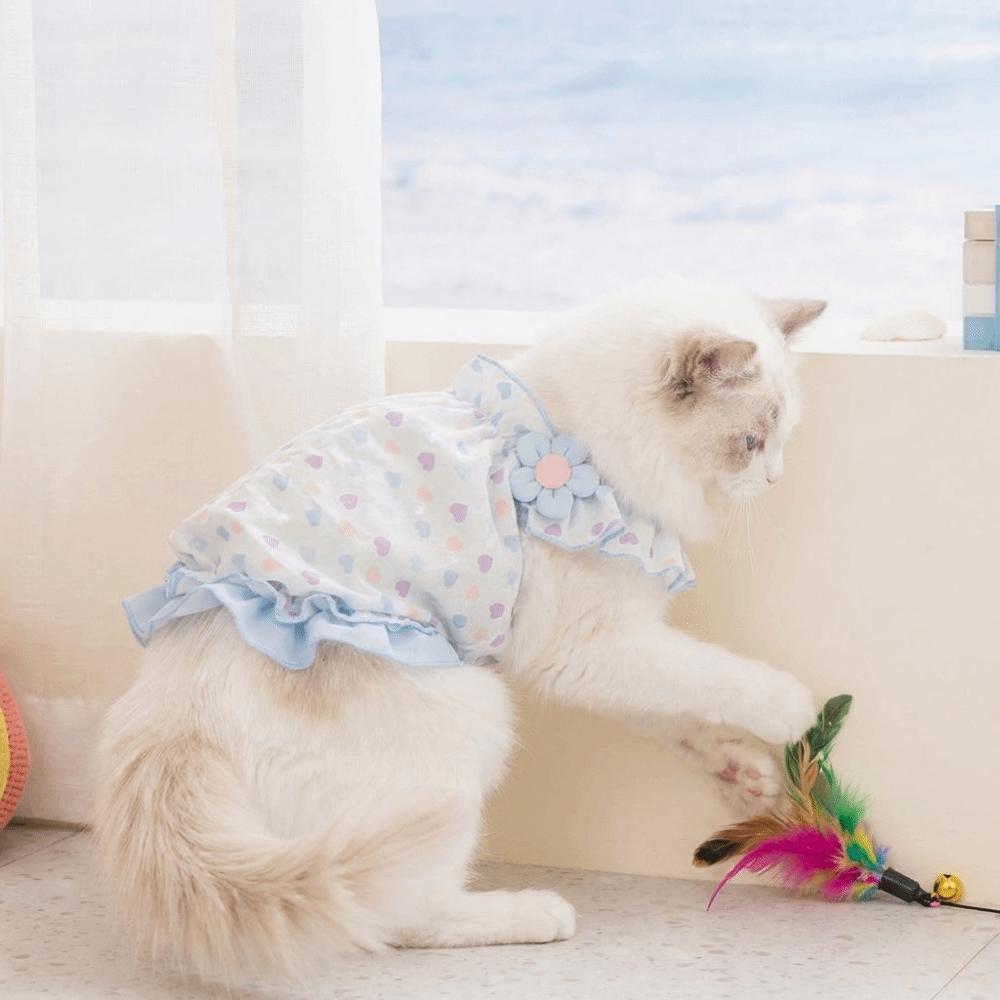 Comfortable Dog Princess Dress 3D Floral Dog Vest Cute Puppy Summer Dress  Outdoor Activities