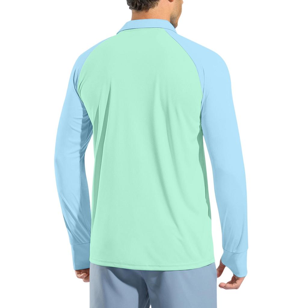 Men's Raglan Long Sleeve Golf Shirt UPF 50+ Lightweight Shirt