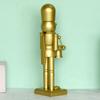 Golden Wooden Nutcracker Drumming Puppet Christmas Figures Toy Birthday Gift Traditional Handmade