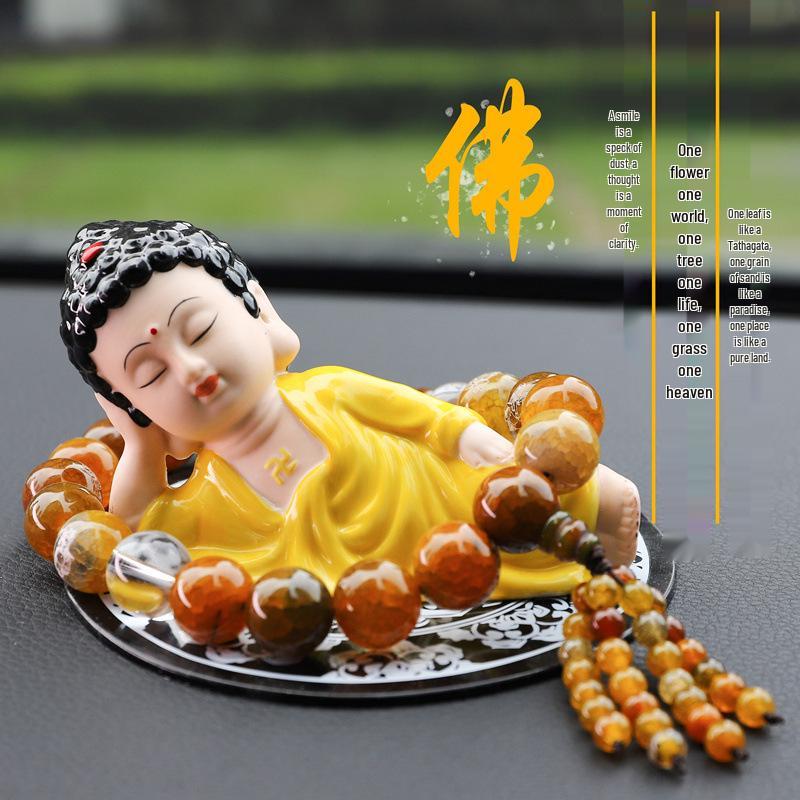 Maitreya Buddha Car Ornament: Creative Center Console Decoration for Safety and Style.