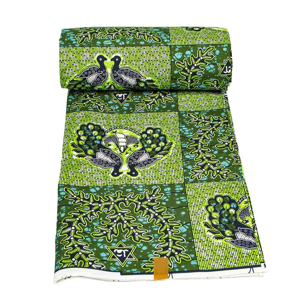 KINOKINO African African African Fabric Fabric, Print, (Green, A, Polyester, Approx. 540cm)
