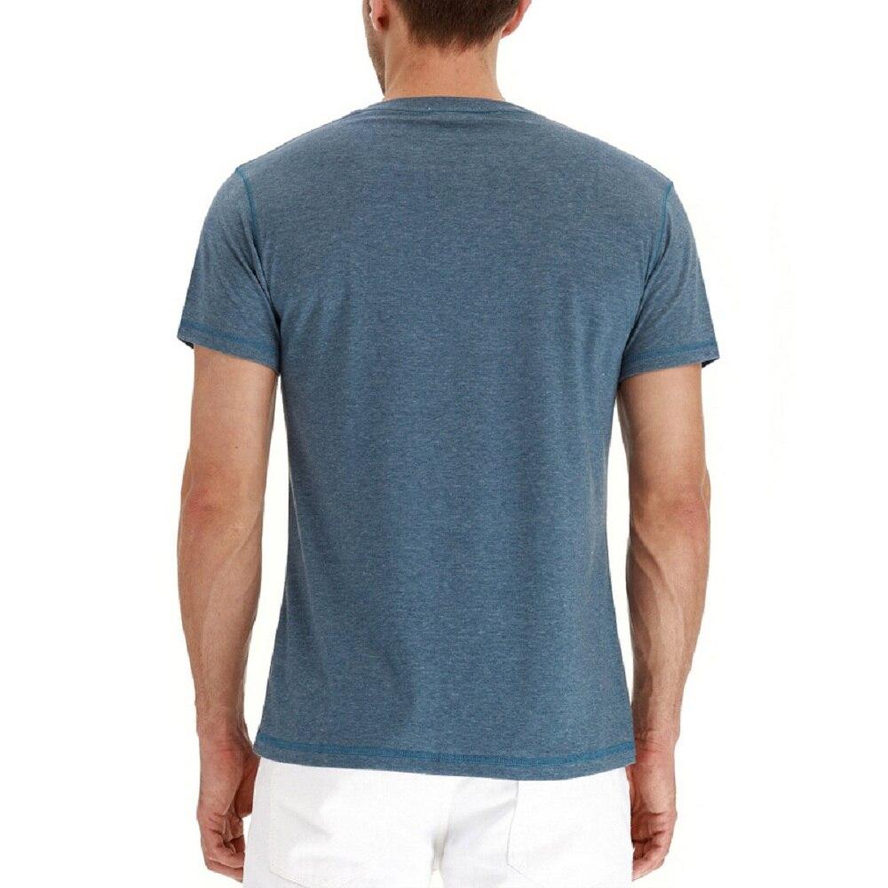 New Men T-shirt Henry Neck Fashion Design Slim Fit Solid T-shirts Male Tops Tees Short Sleeve T Shirt For Men