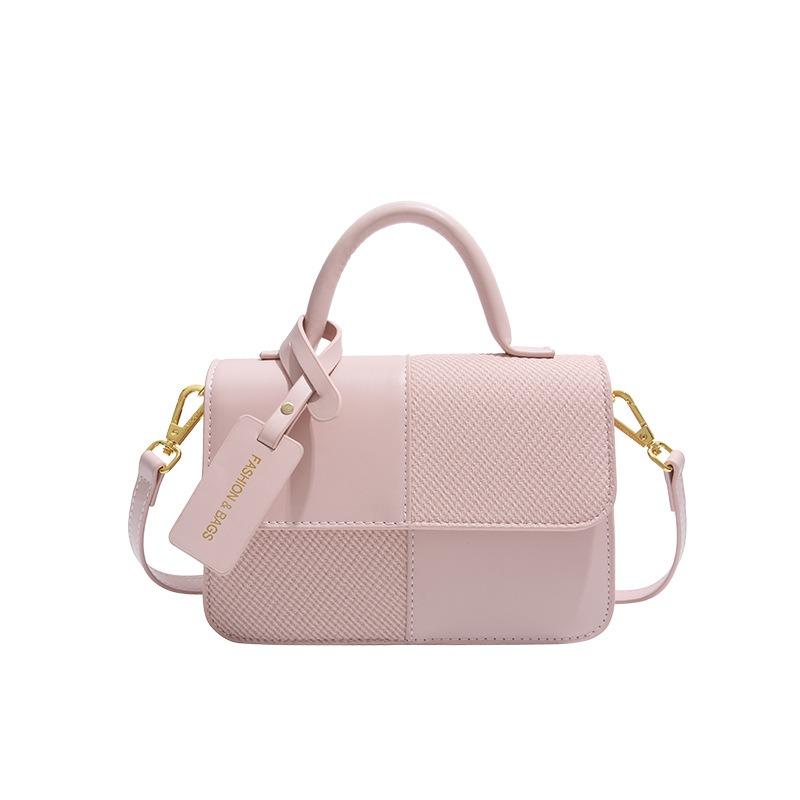 Nowa przenośna mała kwadratowa torebka w kontrastowym kolorze damska Sen Meng modna tekstura torebka na ramię spersonalizowana torebka kurierska do dojazdów do pracy