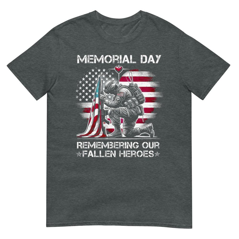 Memorial Day Remembering Our Fallen Heroes Patriotic Us Flag TShirt