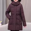 Taglie Forti XL-5XL Cappotto Invernale alla Moda Femminile Parka Lungo con Cappuccio Caldo Spesso Giubbotti da Donna Mezza Età