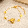 Fashion Heart Gold Titanium Steel Bracelet Luxury Tarnish Free 18K Real Gold Plated Stainless Steel Jewelry
