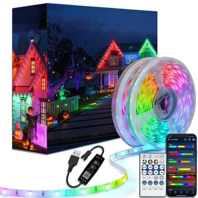 LED pásik RGBIC WS2812b Bluetooth ovládanie pomocou aplikácie Chasing efekt Svetlo Flexibilná páska Dióda Stuha TV miestnosť Vianočná výzdoba