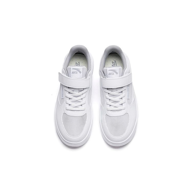 Anta Velcro Non-Slip Low-Top Skate Shoes Kids Sneakers Anta-White 332228022S-1