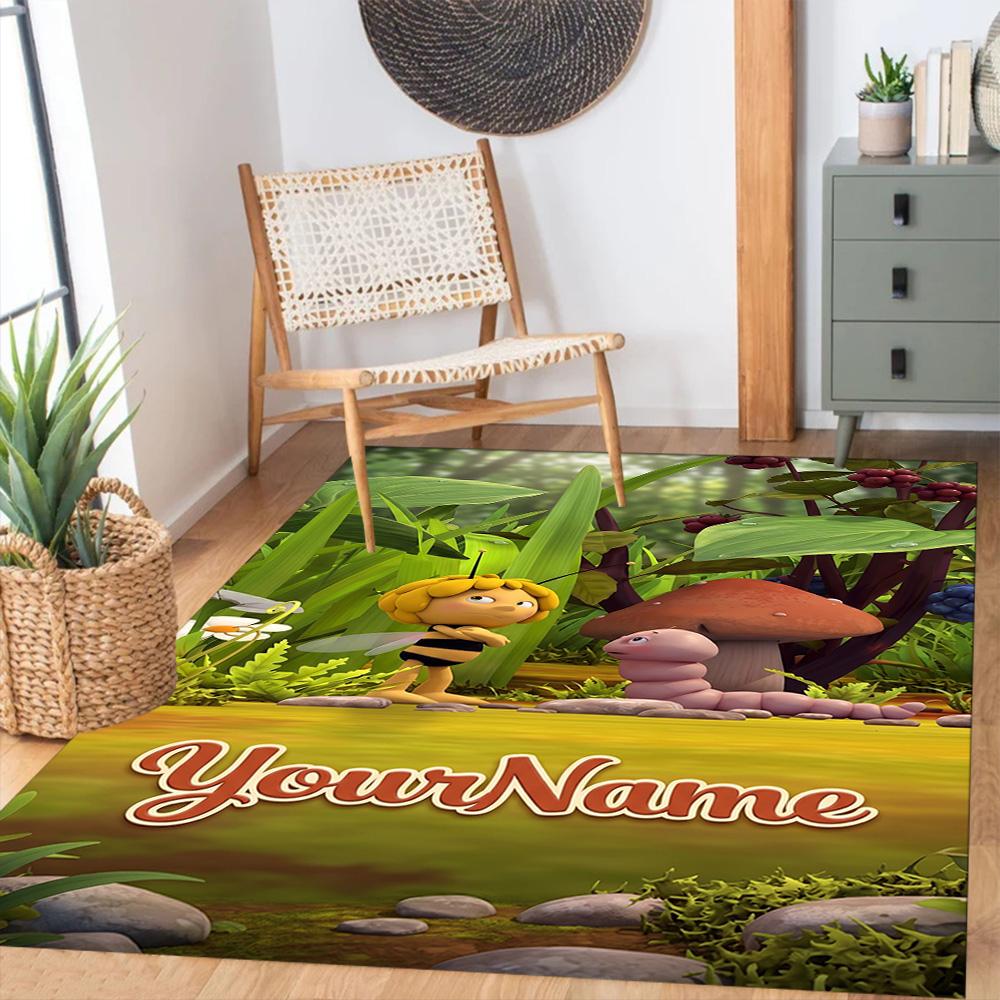 Biene Maja Customize Text Carpet Suitable for Dining Room Outdoor Game Room Decorate room Antislip Carpet Decorate Offices Spiritual Gift