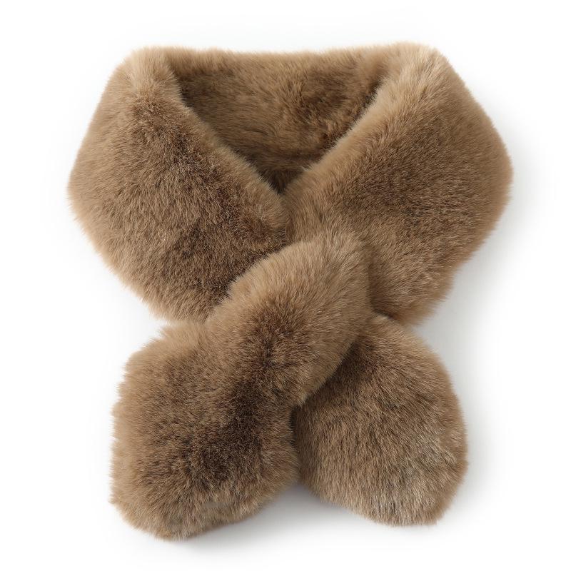 Double-Sided Rex Rabbit Fur Scarf & Neck Warmer - Women's Winter Thick, Versatile, Plush Snood