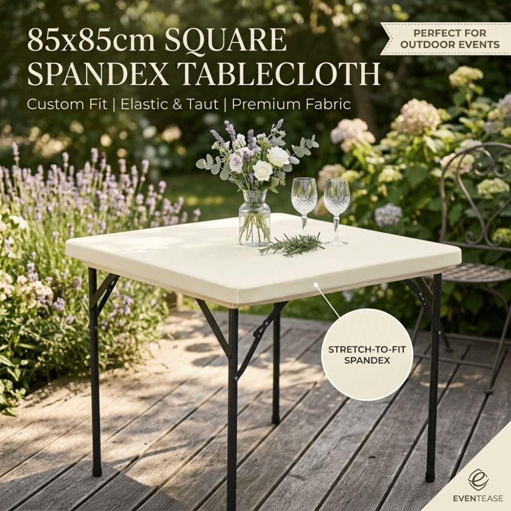 Stretch Spandex Square Tablecloth Washable Solid Color Fitted Table Cloth Wrinkle Resistant Elastic Table Cover Banquet