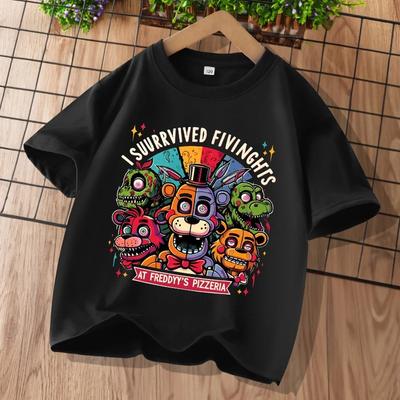 New Children's T-Shirt Cartoon Pattern T-Shirt Casual Sports Top Short-Sleeve Clothing