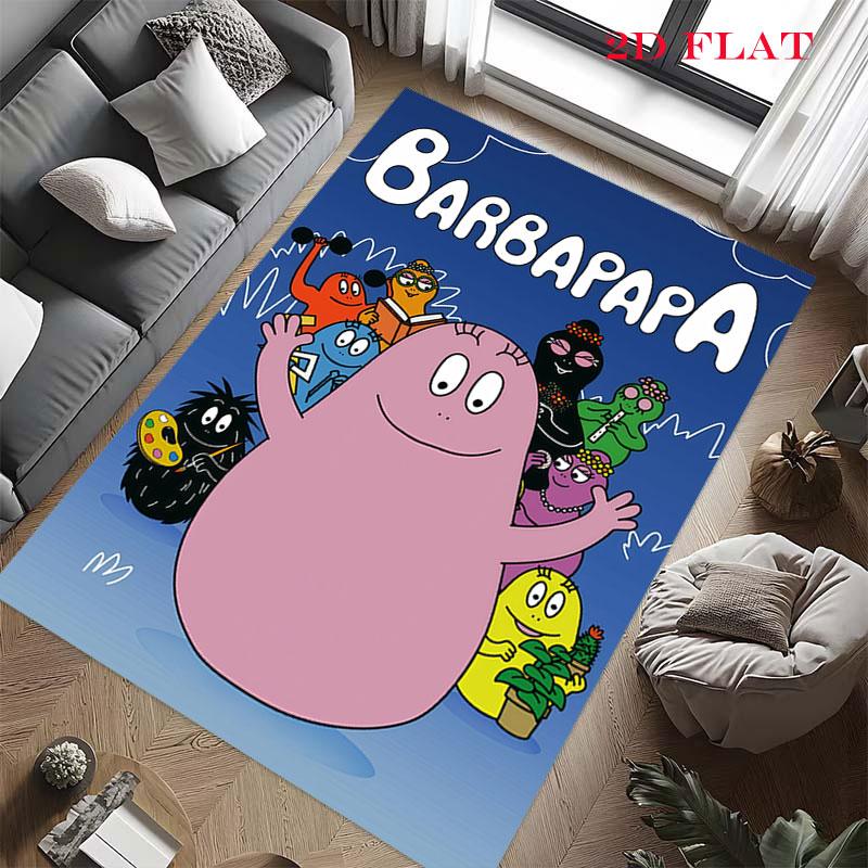 Barbapapa Fun Carpet Rug for Living Room Bedroom Home Sofa Decoration,Kids play Nonslip Floor Mat