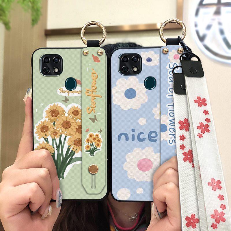 Ring Dirt-resistant Phone Case For ZTE Blade V2020 Vita/Blade20 Smart/10 Smart Back Cover Phone Holder Protective Flower