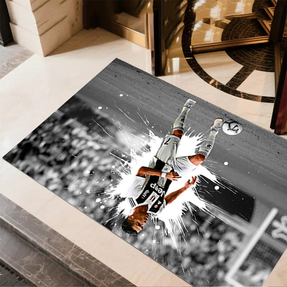 Ronaldo's Juventus Celebration Floor Rug Office Rug Perfect for Dining Room Playrooms Hallway Living Rooms Anti-slip Rug Decorate Offices