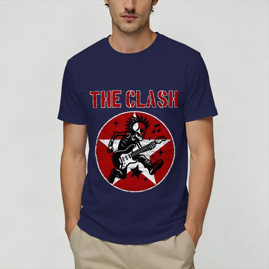 Unisexs Vintage The Clash T Shirts 100 Cotton Clothing Funny Short Sleeve Round Neck Tees Plus Size TShirt