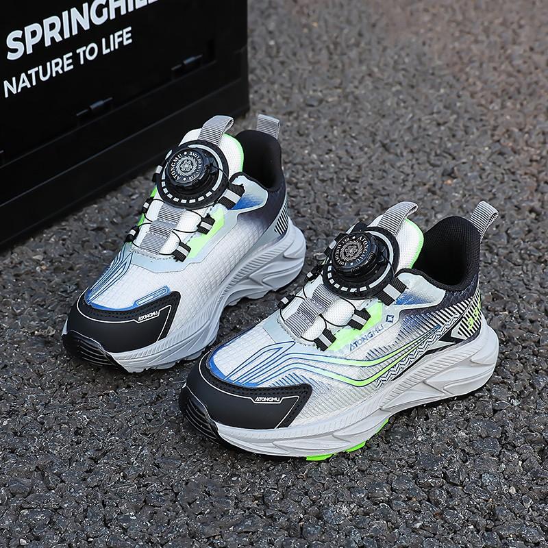 Boys' sneakers 2025 spring and autumn new rotating button children's breathable running shoes girls casual dad shoes tide