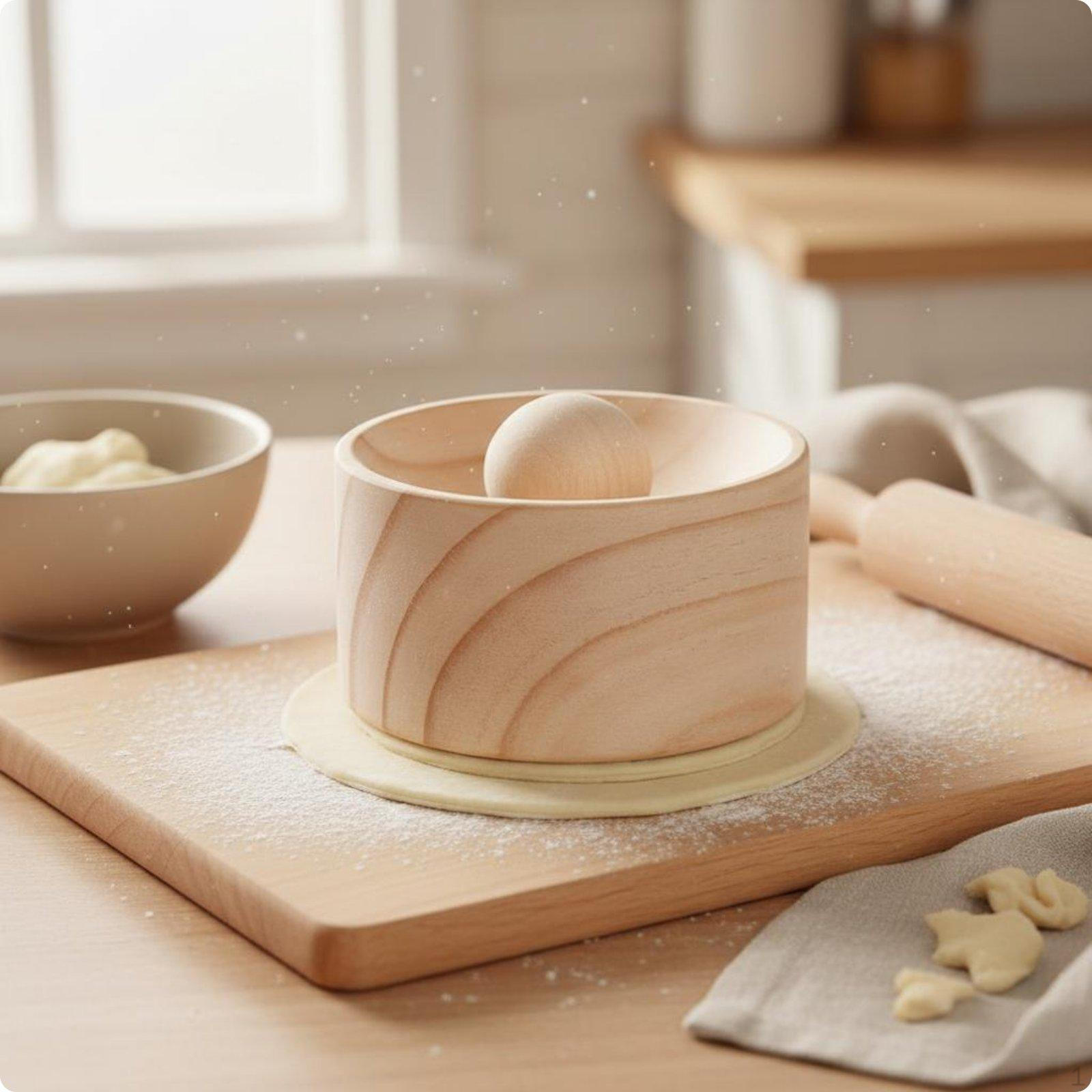 Dumpling Wrapper CookingFriendly Wooden Press Wood Round Pastry for Home