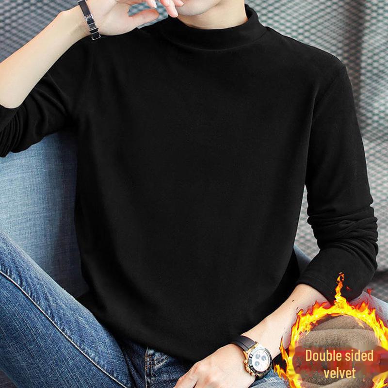 Pánské oboustranné termotričko s rolákem a dlouhým rukávem z německého sametu na zimu