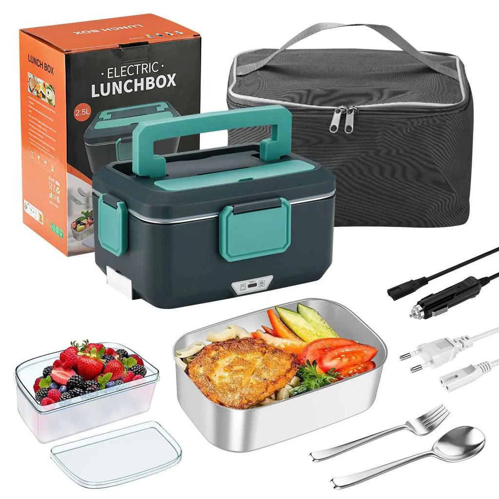 Portable Electric Heated Lunch Box 90W Stainless Steel Detachable 2.5L heat Bowl/Truck/Office Dining Box Microwave Oven