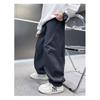 Boys Straight Loose Solid Color Casual Long Work Pants For Big Boys
