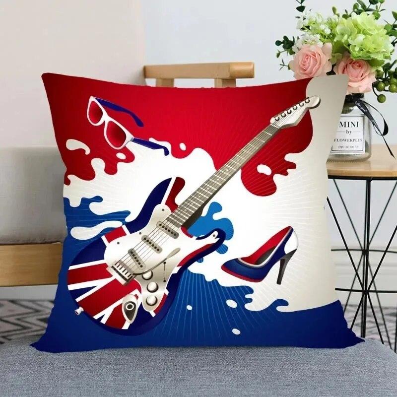 Music Theme Series Pillowcases, Living Room Sofa Chair Cushion Covers, Bedroom Home Decoration Gifts