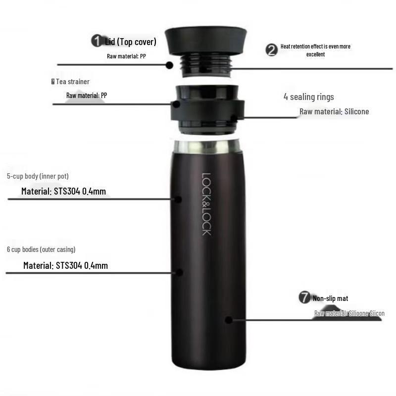 LOCK&LOCK 304 Stainless Steel Vacuum Insulated Bottle