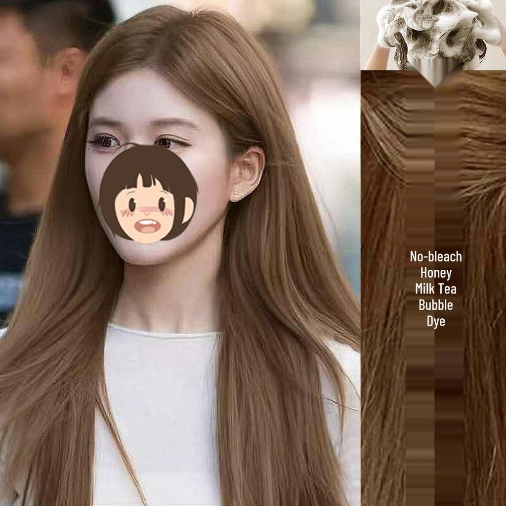 Honey Milk Tea Bubbly Hair Dye - Hazelnut Ash Brown, Bestseller Home Use Hair Color