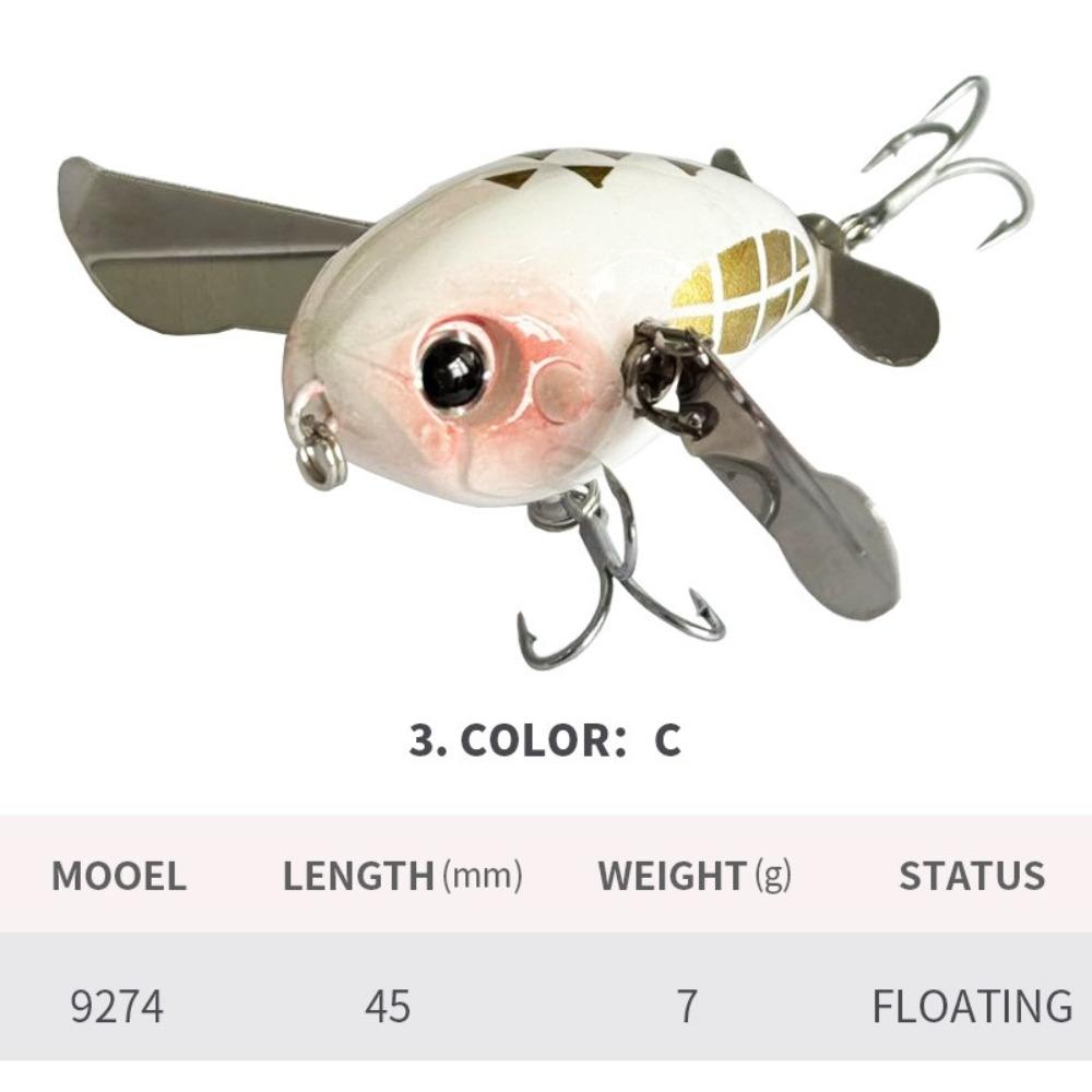 45mm Length Cicada Fishing Lure Floating Body Metal Blade Bait Cicada Lure Saltwater Fishing