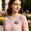 Brooch Accessory Rhinestone Radial Flower Pin, Decorative Zinc Alloy Lapel Sweater Three-dimensional Cardigan Coat Suits Clothing Accessories, Jewelry