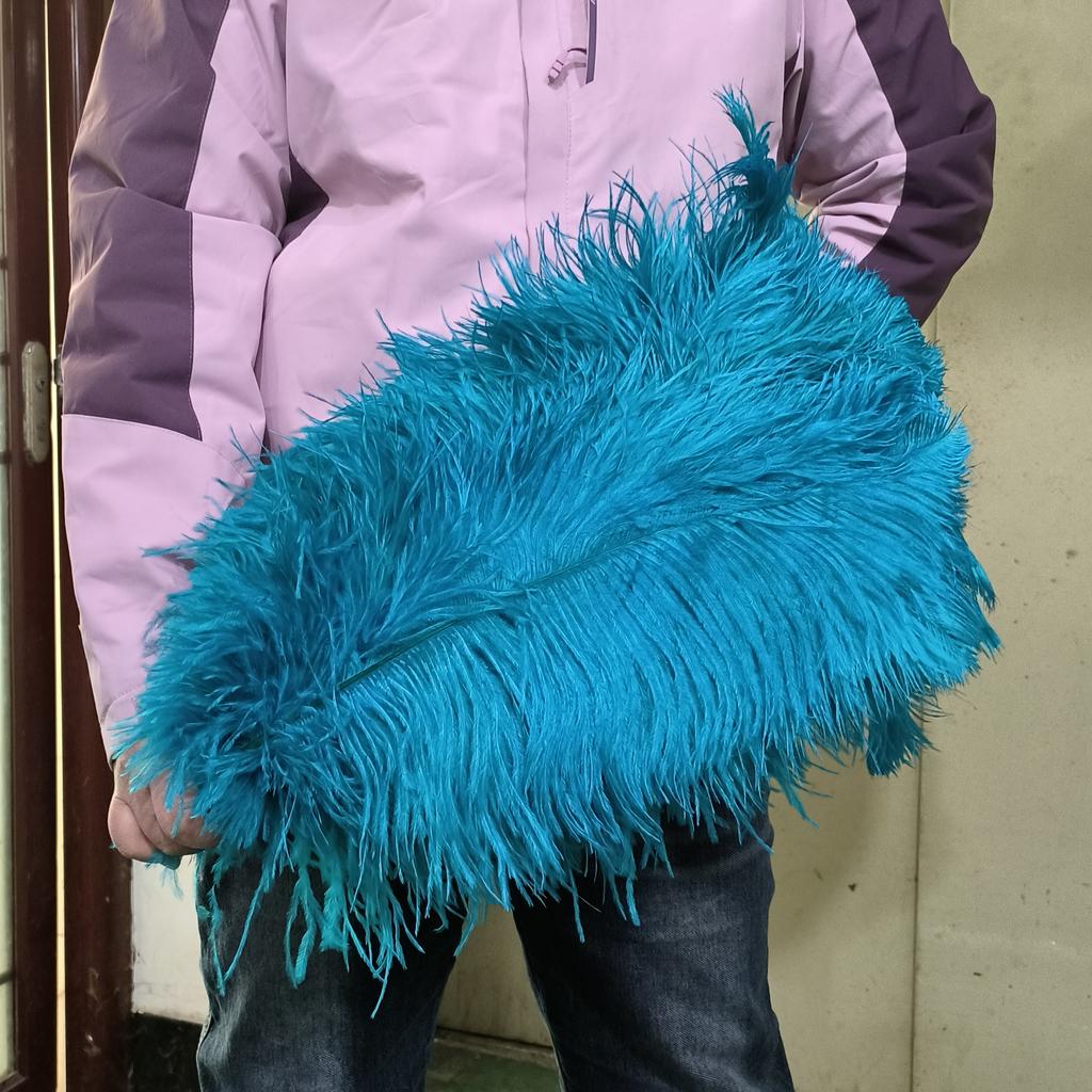10 STÜCKE Natürliche Blaue Straußenfedern Bulk 15-60CM für Karneval Hochzeitsparty Restaurant Tafelaufsatz Dekoration Federn DIY Basteln