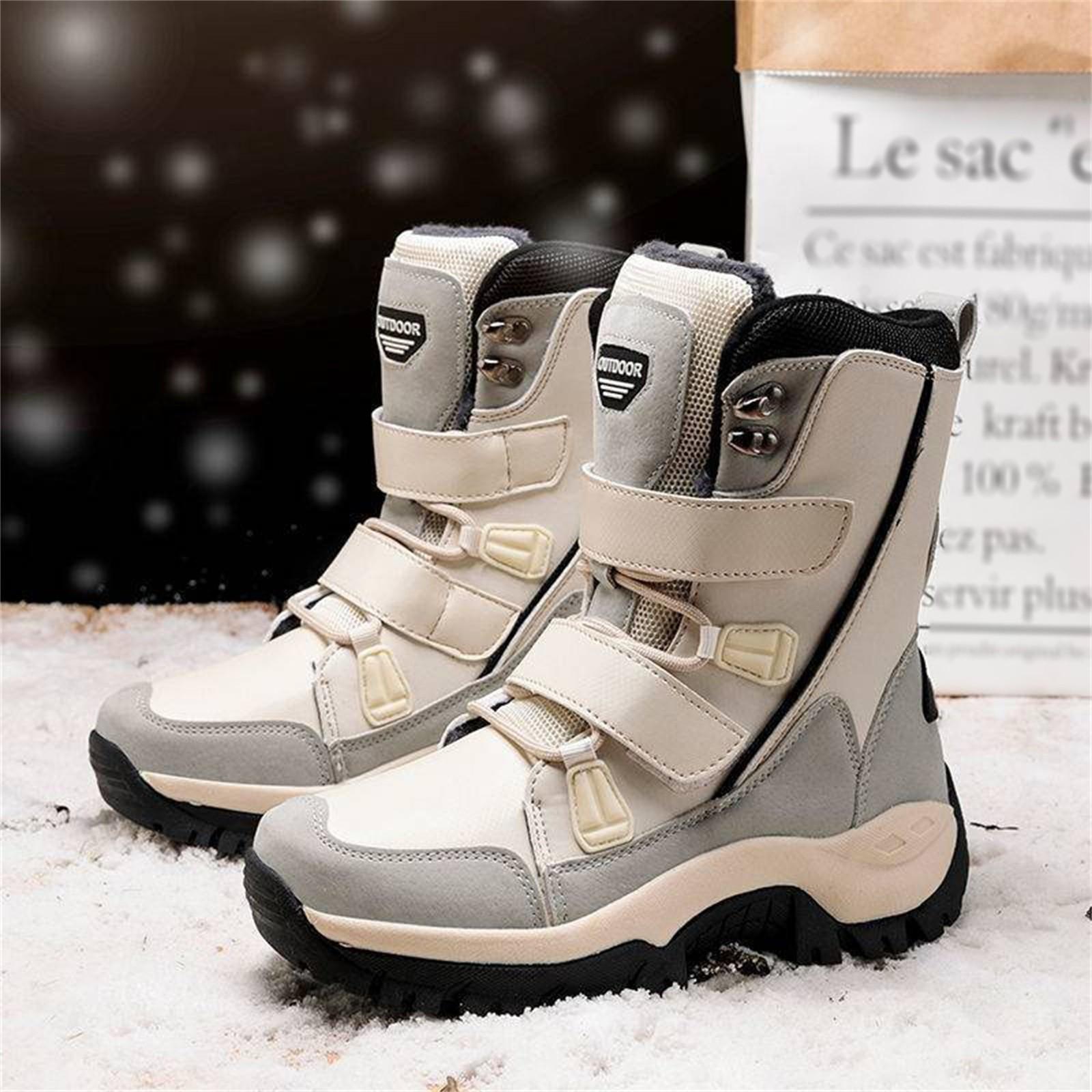 Warm Thicken Plush Hiking Shoes Women Winter Shoes Non- Cotton Shoes 40 бежевый 3950₽