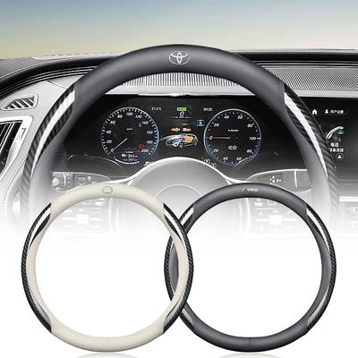 Car Suede Carbon Fiber Leather Steering Wheel Cover Non-slip for GR TRD C-hr Prado Rav4 Yaris Hilux Prius Avensis Corolla Camry